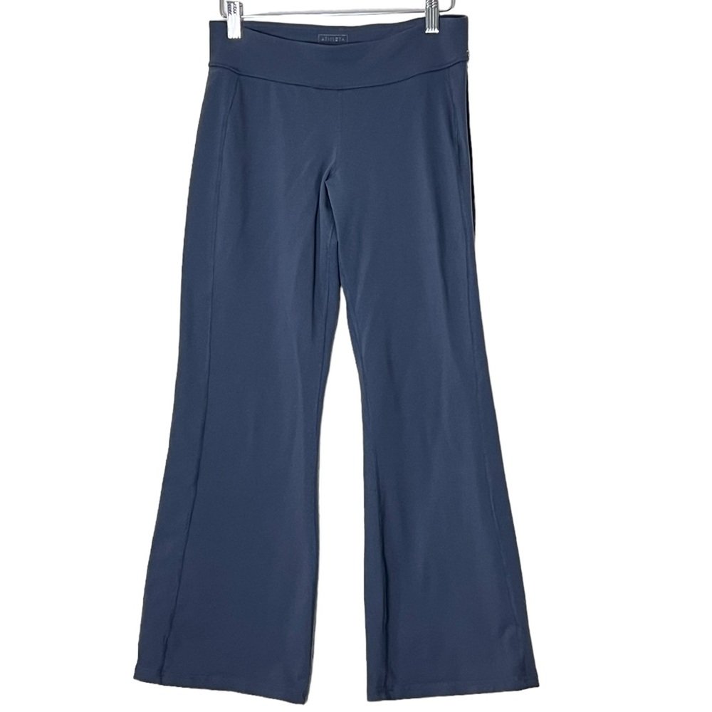 Athleta | Gray mid-rise cropped flare stretch leggings size small